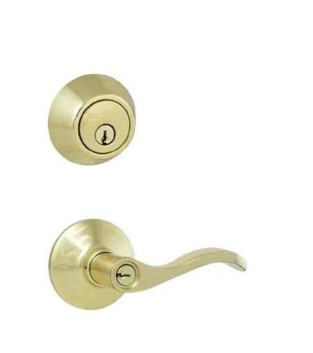 Keyed Entry Door Lever with Deadbolt Combo