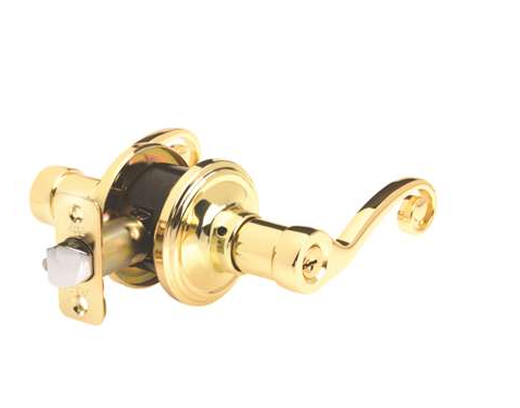 Scroll Polished Brass Entry Lock-AIVI-X