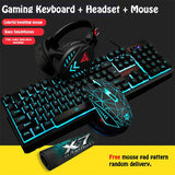 4Pcs/Set K59 Wired USB Keyboard Illuminated Gamer Mouse Pad-AIVI-X