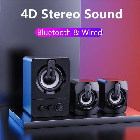 4D Surround Sound Mini Bluetooth or Wired Speaker - AIVI-X